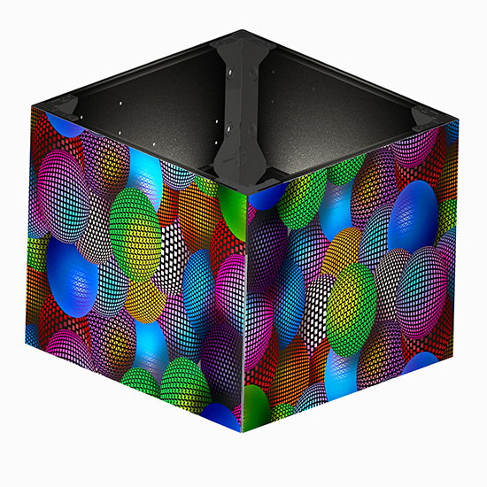 Squre мамычасынын LED дисплейи үчүн алдыңкы кызмат 90 даражадагы LED панели